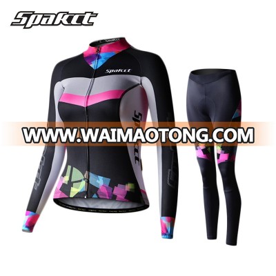 Wholesale cycling long sleeve jersey pants women ciclismo cycling clothing sublimation